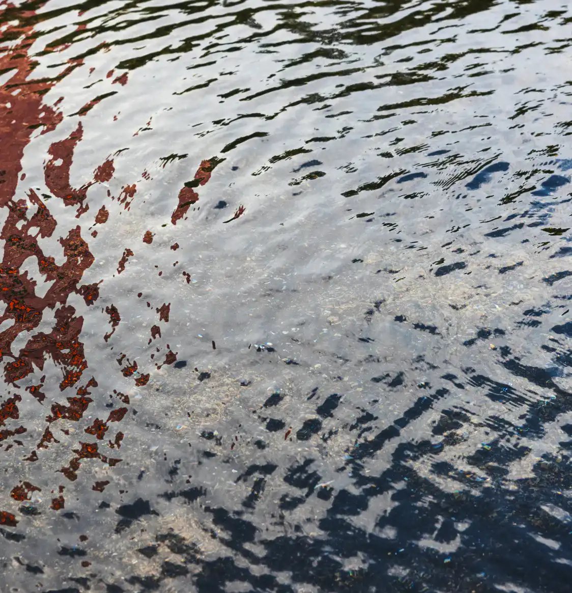 Ponding water on roof.
